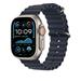 Apple Watch 49mm Navy Ocean Band - Natural Titanium Finish MXTH3ZM/A