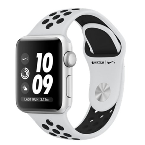 Apple Watch Nike+ GPS, 38mm Silver Aluminium Case with Pure Platinum/Black Nike Sport Band mqkx2cn/a