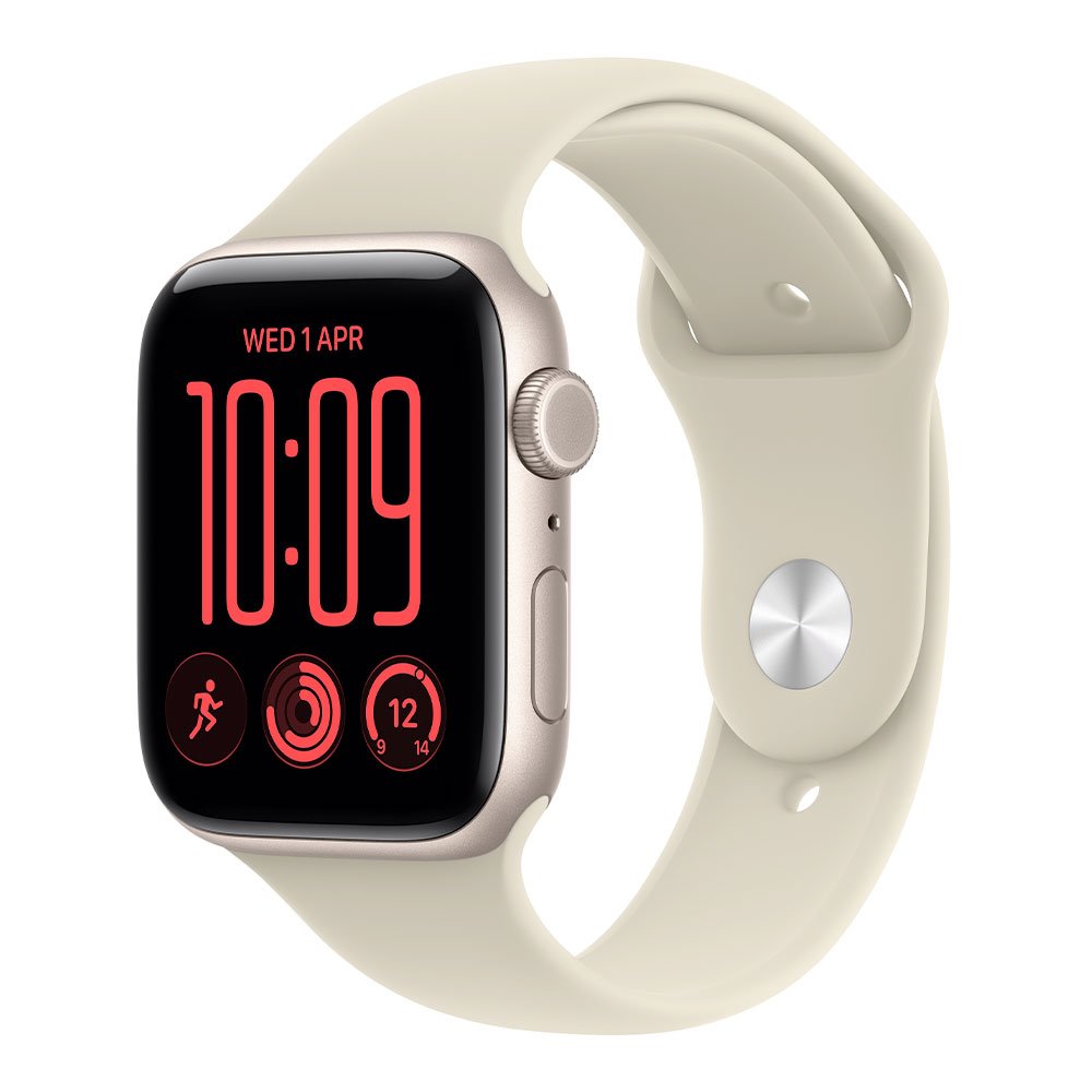 Apple Watch SE 3 GPS 44mm Starlight Aluminium Case with Sand Sport Band - M/L MJL54MP/A