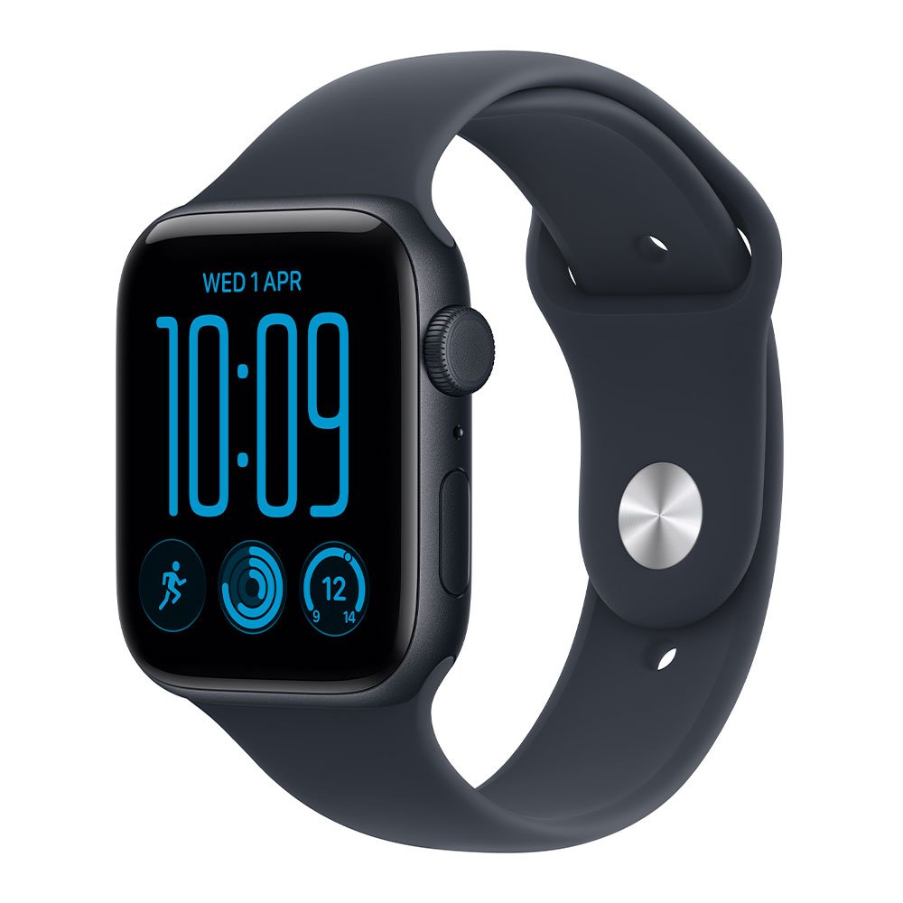 Apple Watch SE 3 GPS + Cellular 44mm Midnight Aluminium Case with Navy Blue Sport Band - M/L MJLT4WF/A