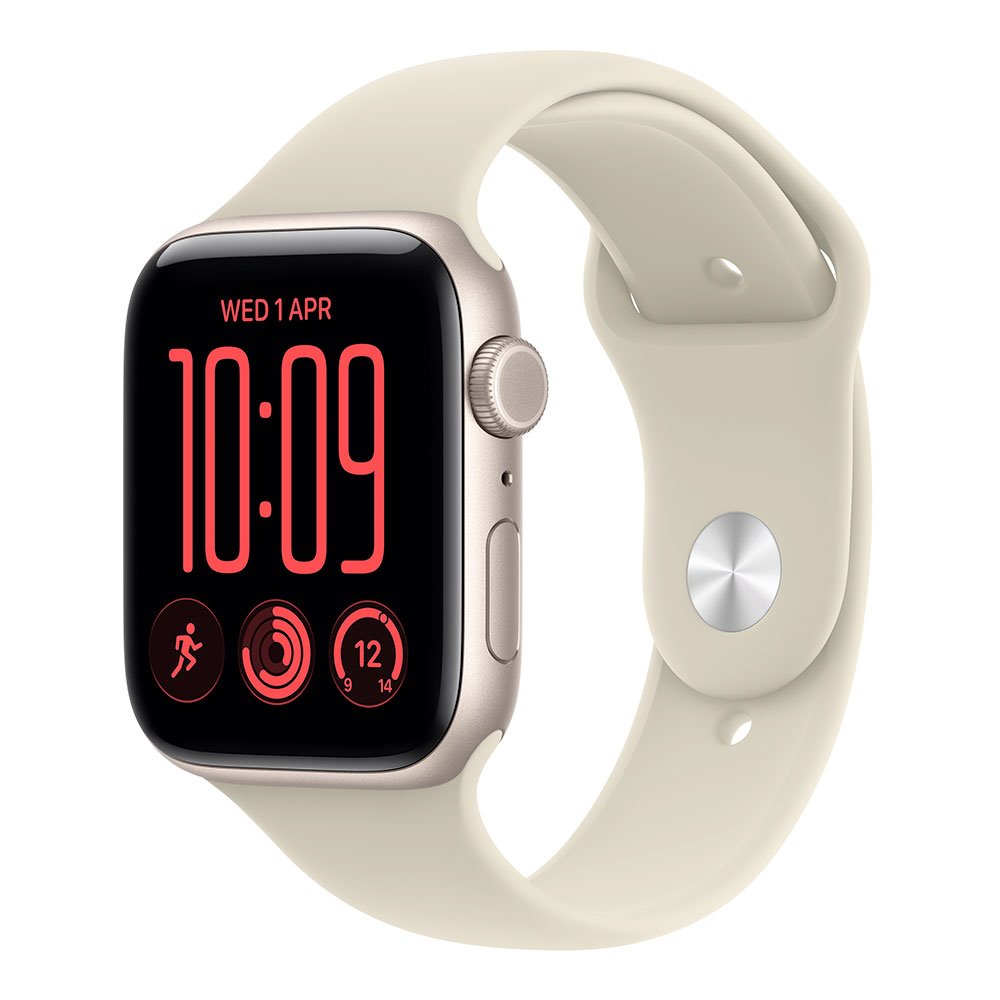 Apple Watch SE 3 GPS + Cellular 44mm Starlight Aluminium Case with Sand Sport Band - S/M MJLL4WF/A