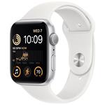 Apple Watch SE GPS 44mm Silver Aluminium Case with White Sport Band - Regular mnk23cs/a