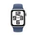 Apple Watch SE GPS + Cellular 40mm Silver Aluminium Case with Denim Sport Band - M/L MXGG3QC/A