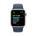 Apple Watch SE GPS + Cellular 40mm Silver Aluminium Case with Storm Blue Sport Band - M/L MRGM3QC/A