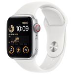 Apple Watch SE GPS + Cellular 40mm Silver Aluminium Case with White Sport Band - Regular mnpp3cs/a