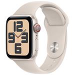 Apple Watch SE GPS + Cellular 40mm Starlight Aluminium Case with Starlight Sport Band - S/M MRFX3QC/A