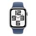 Apple Watch SE GPS + Cellular 44mm Silver Aluminium Case with Denim Sport Band - M/L MXGQ3QC/A