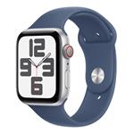 Apple Watch SE GPS + Cellular 44mm Silver Aluminium Case with Denim Sport Band - M/L MXGQ3QC/A