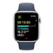 Apple Watch SE GPS + Cellular 44mm Silver Aluminium Case with Storm Blue Sport Band - M/L MRHJ3QC/A