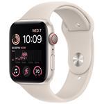 Apple Watch SE GPS + Cellular 44mm Starlight Aluminium Case with Starlight Sport Band - Regular mnpt3cs/a