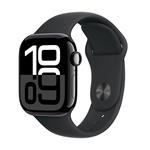 Apple Watch Series 10 GPS + Cellular 42mm Jet Black Aluminium Case with Black Sport Band - S/M MWX63QC/A