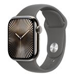 Apple Watch Series 10 GPS + Cellular 46mm Natural Titanium Case with Stone Grey Sport Band - S/M MWY93QC/A