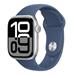Apple Watch Series 10 GPS + Cellular 46mm Silver Aluminium Case with Denim Sport Band - M/L MWY13QC/A