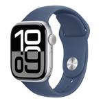 Apple Watch Series 10 GPS + Cellular 46mm Silver Aluminium Case with Denim Sport Band - M/L MWY13QC/A