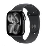Apple Watch Series 11 GPS 42mm Jet Black Aluminium Case with Black Sport Band - M/L MEQU4WF/A