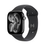 Apple Watch Series 11 GPS + Cellular 42mm Jet Black Aluminium Case with Black Sport Band - M/L MF854WF/A