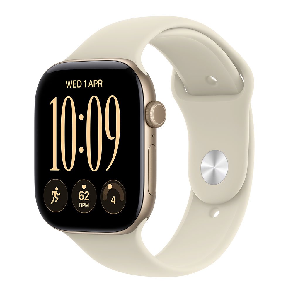Apple Watch Series 12 GPS 46mm Light Gold Aluminium Case with Sand Sport Band - M/L MJEP4RK/A