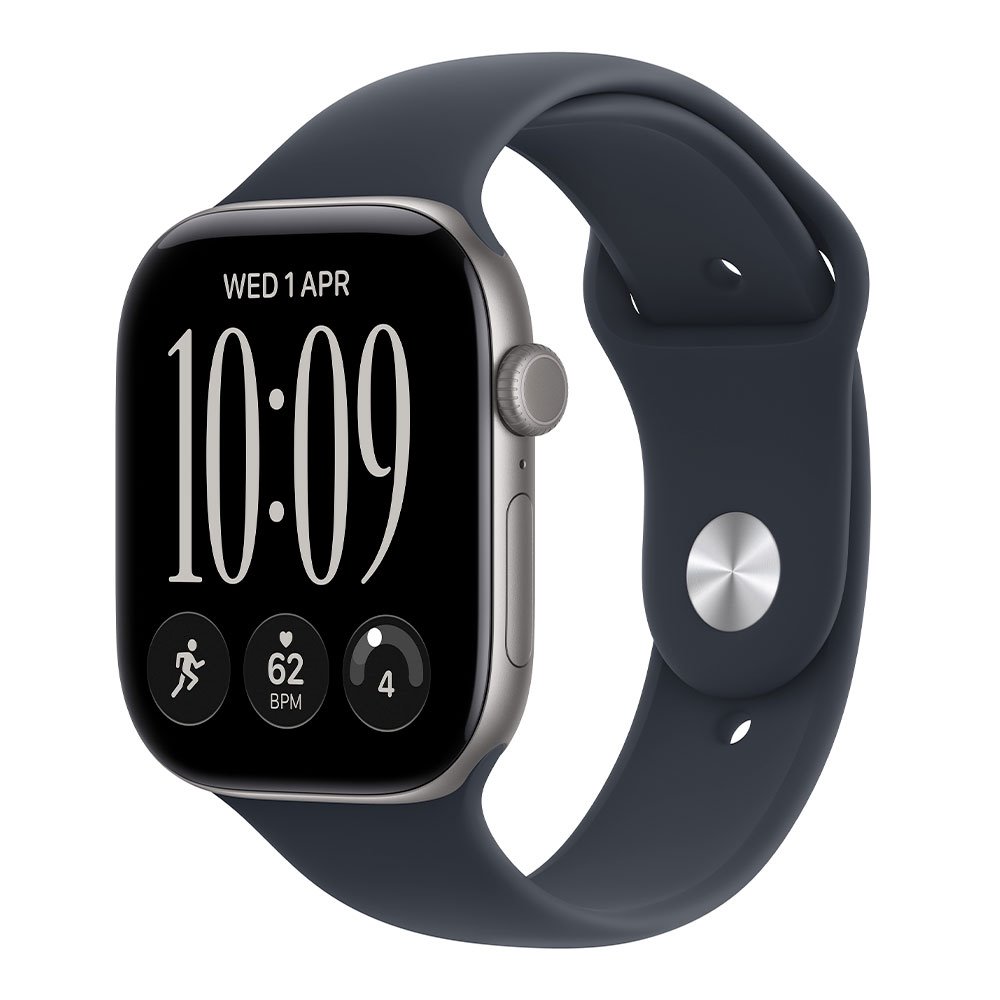 Apple Watch Series 12 GPS 46mm Space Grey Aluminium Case with Navy Blue Sport Band - S/M MJEH4RK/A