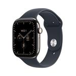 Apple Watch Series 12 GPS + Cellular 42mm Natural Titanium Case with Navy Blue Sport Band - S/M MJGF4RK/A