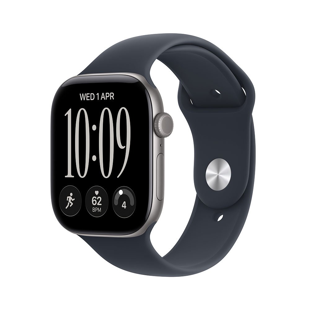 Apple Watch Series 12 GPS + Cellular 42mm Space Grey Aluminium Case with Navy Blue Sport Band - M/L MJFY4RK/A