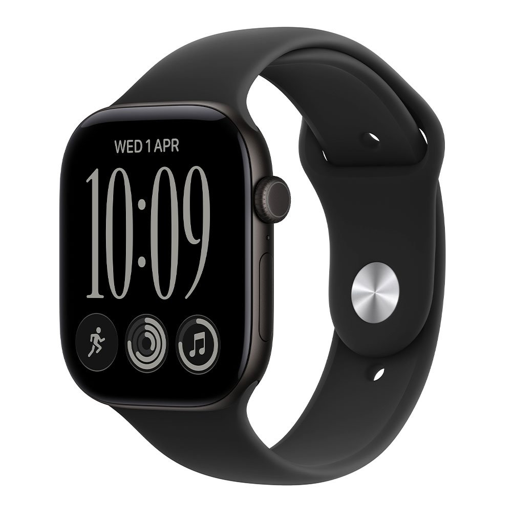 Apple Watch Series 12 GPS + Cellular 46mm Black Aluminium Case with Black Sport Band - S/M MJG84RK/A