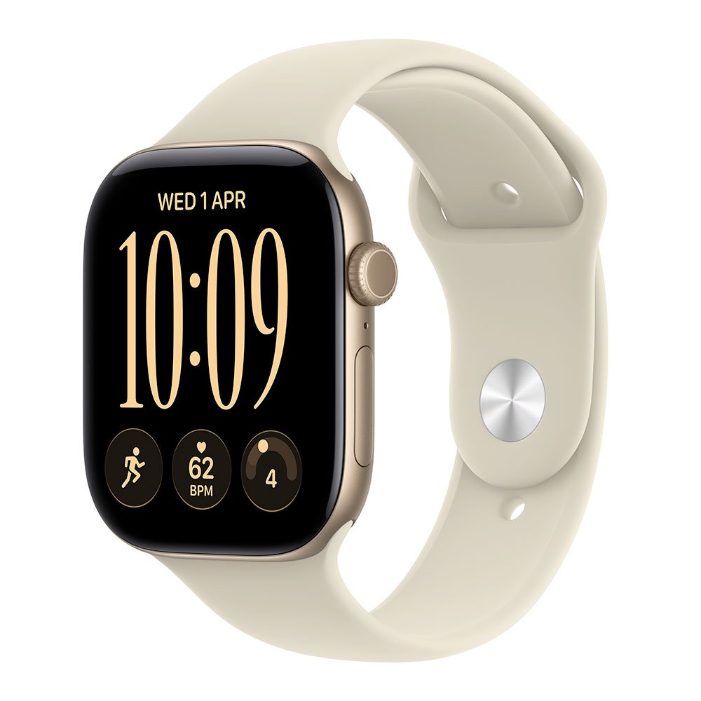 Apple Watch Series 12 GPS + Cellular 46mm Light Gold Aluminium Case with Sand Sport Band - M/L MJGC4RK/A