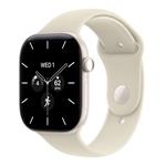 Apple Watch Series 12 GPS + Cellular 46mm Pearl White Ceramic Case with Sand Sport Band - S/M MJH14RK/A