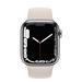 Apple Watch Series 7 Cell, 45mm Silver/Steel Case/Starlight SportBand mkjv3hc/a