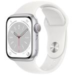 Apple Watch Series 8 GPS 41mm Silver Aluminium Case with White Sport Band - Regular mp6k3cs/a