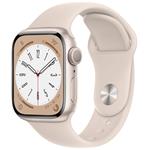 Apple Watch Series 8 GPS 41mm Starlight Aluminium Case with Starlight Sport Band - Regular mnp63cs/a