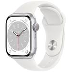 Apple Watch Series 8 GPS 45mm Silver Aluminium Case with White Sport Band - Regular mp6n3cs/a