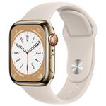 Apple Watch Series 8 GPS + Cellular 41mm Gold Stainless Steel Case with Starlight Sport Band - Regular mnjc3cs/a
