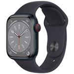 Apple Watch Series 8 GPS + Cellular 41mm Midnight Aluminium Case with Midnight Sport Band - Regular mnhv3cs/a