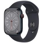Apple Watch Series 8 GPS + Cellular 45mm Midnight Aluminium Case with Midnight Sport Band - Regular mnk43cs/a
