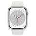 Apple Watch Series 8 GPS + Cellular 45mm Silver Aluminium Case with White Sport Band - Regular mp4j3cs/a