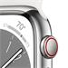 Apple Watch Series 8 GPS + Cellular 45mm Silver Stainless Steel Case with White Sport Band - Regular mnke3cs/a