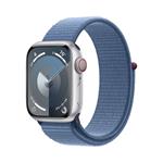 Apple Watch Series 9 Cellular 41mm Stříbrný hliník s ledově modrým provlékacím řemínkem MRHX3QC/A
