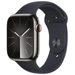 Apple Watch Series 9 Cellular 45mm Grafitová ocel s temně inkoustovým sportovním řemínkem M/L MRMW3QC/A
