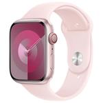 Apple Watch Series 9 Cellular 45mm Růžový hliník se světle růžovým sportovním řemínkem S/M MRMK3QC/A