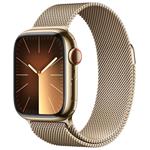 Apple Watch Series 9 GPS + Cellular 41mm Gold Stainless Steel Case with Gold Milanese Loop MRJ73QC/A