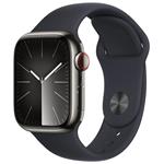 Apple Watch Series 9 GPS + Cellular 41mm Graphite Stainless Steel Case with Midnight Sport Band - S/M MRJ83QC/A