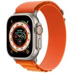 Apple Watch Ultra GPS + Cellular, 49mm Titanium Case with Orange Alpine Loop - Large mqfm3cs/a