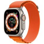 Apple Watch Ultra GPS + Cellular, 49mm Titanium Case with Orange Alpine Loop - Large mqfm3cs/a