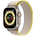 Apple Watch Ultra GPS + Cellular, 49mm Titanium Case with Yellow/Beige Trail Loop - M/L mqfu3cs/a