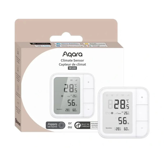 Aqara Smart Home Climate Sensor W100, Zigbee a Thread senzor teploty a vlhkosti TH-S04D