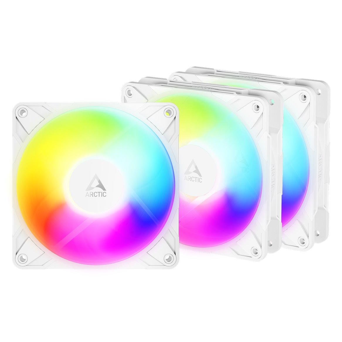 ARCTIC P12 Pro Reverse A-RGB (White) - 120mm White Color Case Fan with A-RGB - Reverse Impeller Desi ACFAN00334A