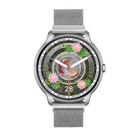 ARMODD Slim stříbrná s kovovým řemínkem + silikonový řemínek 9163