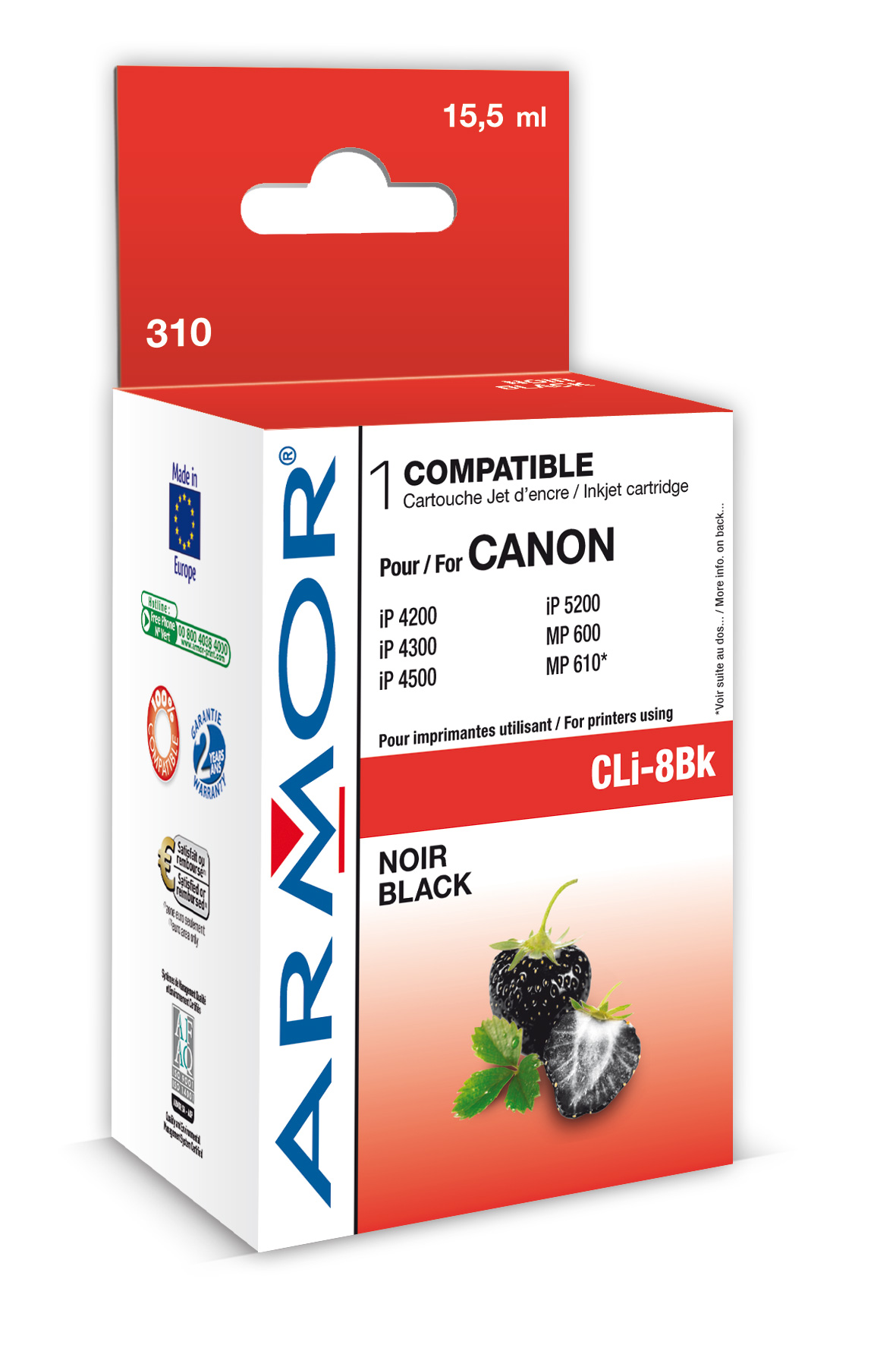 ARMOR cartridge pro CANON iP 4200 Black s čipem (CLI8BK)