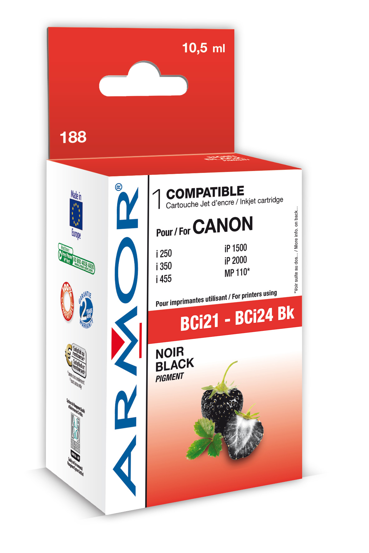 ARMOR cartridge pro CANON S200/300/i250/i350/i455 Black (BCI-24Bk)
