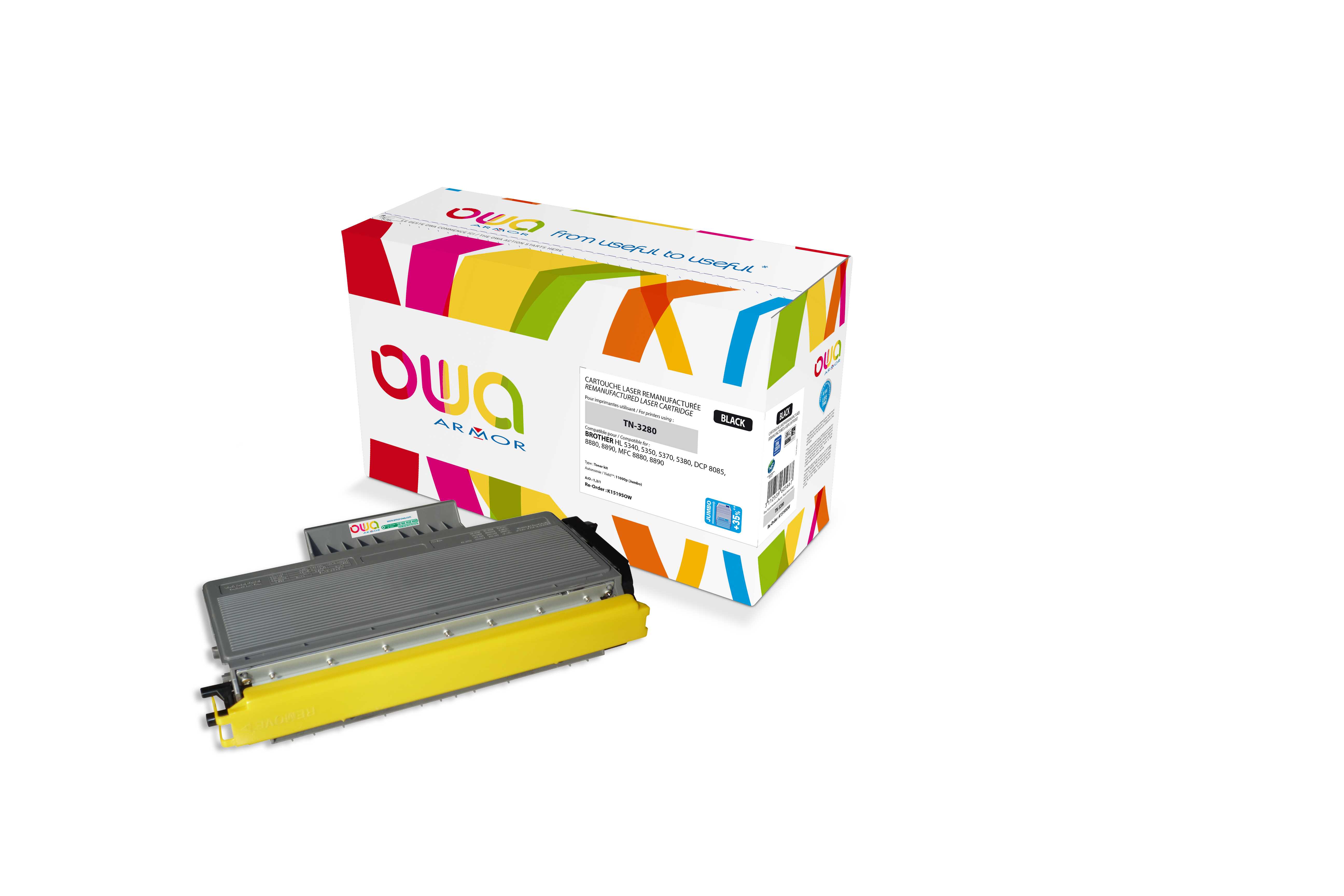 ARMOR toner pre BROTHER HL 5340, 5350, ; DCP 8085, MFC 8880, JUMBO + 67,5%, black, 13 4000 strán, TN 3280 JUMBO K15195